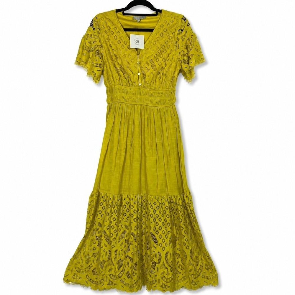 Anthropologie J Gee Large Maxi Dress Cottagecore Romantic Coquette Feminine Fall - Picture 2 of 7